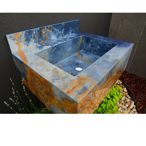HANDCRAFTED OCEAN BLUE HIGH ENGINEERED STONE SINK (ES-034)