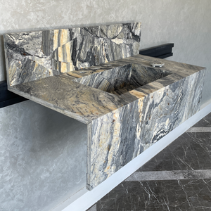 Handmade Vegas Blue Marble Sink: Custom Vanity Top (NS-073)