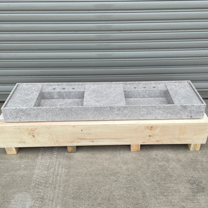 Handmade Tundra Grey Marble Double Sink: Custom Vanity Top (NS-136)