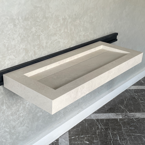 Handmade Infinity Chianca Di Ostuni Porcelain Sink: Marble Look, Custom Bathroom Vanity (ES-049)
