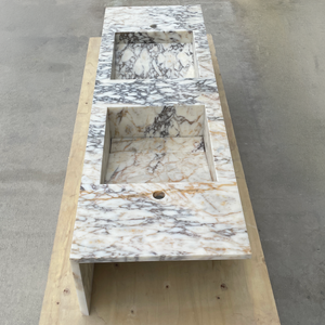 Handmade Calacatta Viola Marble Sink: Custom Vanity Top (NS-145)