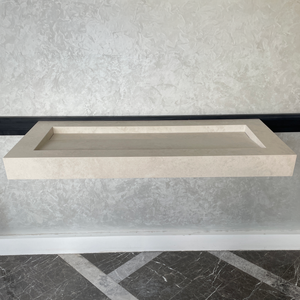 Handmade Infinity Chianca Di Ostuni Porcelain Sink: Marble Look, Custom Bathroom Vanity (ES-049)