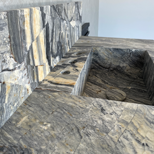 Handmade Vegas Blue Marble Sink: Custom Vanity Top (NS-073)