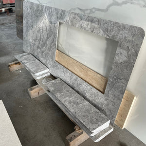HANDCRAFTED CUSTOM TUNDRA GREY MARBLE SINK (NS-073)