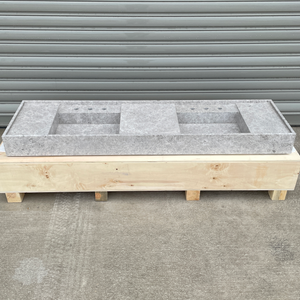Handmade Tundra Grey Marble Double Sink: Custom Vanity Top (NS-136)