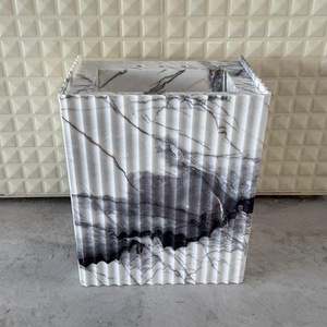 READY TO SHIP! Handcrafted Lilac Marble Pedestal Sink, Free-Standing Bathroom Vanity (NS-220)