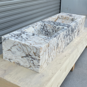 Handmade Calacatta Viola Marble Sink: Custom Vanity Top (NS-145)