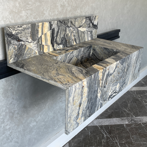 Handmade Vegas Blue Marble Sink: Custom Vanity Top (NS-073)