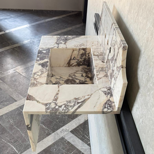 Handmade Calacatta Viola Marble Sink: Custom Natural Stone Bathroom Vanity (NS-055)