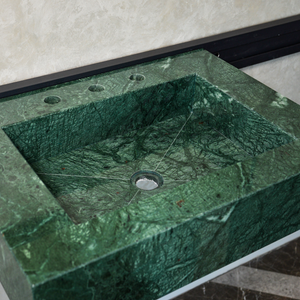 HANDCRAFTED VERDE GUATEMALA CUSTOM MARBLE SINK (NS-079)