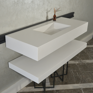 HANDCRAFTED CUSTOM QUARTZ SINK WITH SHIELF (QU-116)