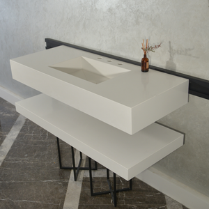 HANDCRAFTED CUSTOM QUARTZ SINK WITH SHIELF (QU-116)