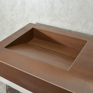 CUSTOM INFINITY – METAL CORTEN ENGINEERED PORCELAIN DOUBLE SINK (ES-083)