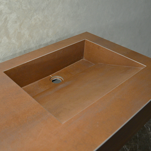 CUSTOM INFINITY – METAL CORTEN ENGINEERED PORCELAIN DOUBLE SINK (ES-083)