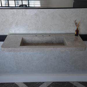 HANDCRAFTED CUSTOM TUNDRA GREY MARBLE SINK (NS-097)