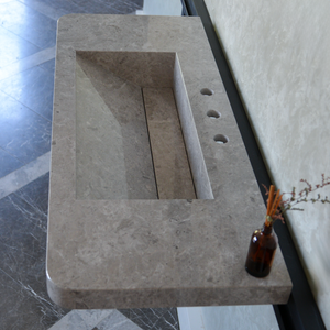 HANDCRAFTED CUSTOM TUNDRA GREY MARBLE SINK (NS-097)