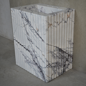 HANDCRAFTED CUSTOM PEDESTAL LILAC MARBLE SINK (NS-220)