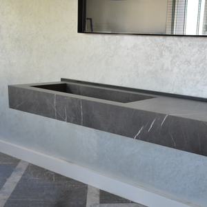 HANDCRAFTED INFINITY PIETRA GREY HIGH ENGINEERED STONE SINK (ES-084)