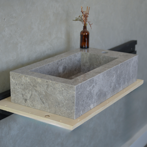 HANDCRAFTED CUSTOM TUNDRA GREY MARBLE SINK (NS-030)