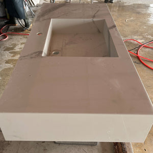 HANDCRAFTED EXTRA STATUARIO HIGH ENGINEERED PORCELAIN SINK (ES-059)