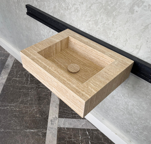 HANDCRAFTED CUSTOM TRAVERTINE SINK (TR-040)