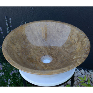 HANDCRAFTED NOCE BROWN TRAVERTINE SINK