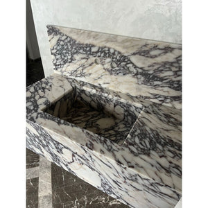 HANDCRAFTED CUSTOM CALACATTA VIOLA MARBLE SINK (NS-082)