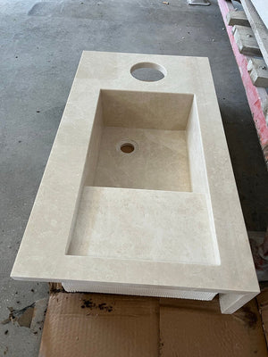 Custom Marble Sink Light Pearl (NS-049)
