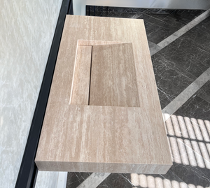 HANDCRAFTED CUSTOM TRAVERTINE SINK (TR-061)