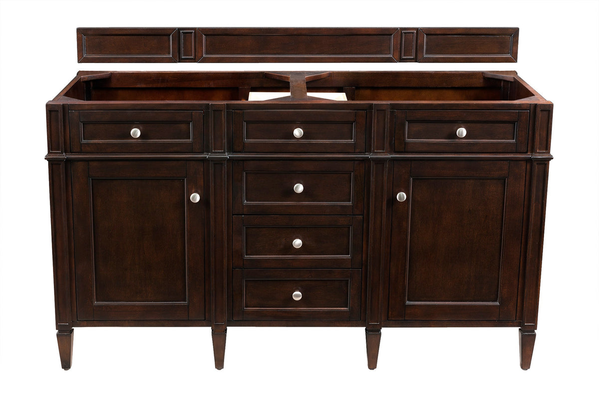 James Martin Brittany 60" Double Bathroom Vanity, Burnished Mahogany
