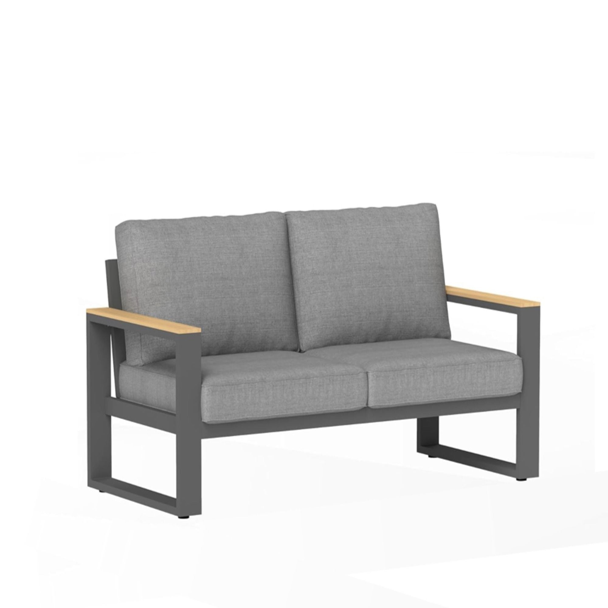 All-Weather Loveseat Sofa with Thick Cushions - Dark Gray or Beige