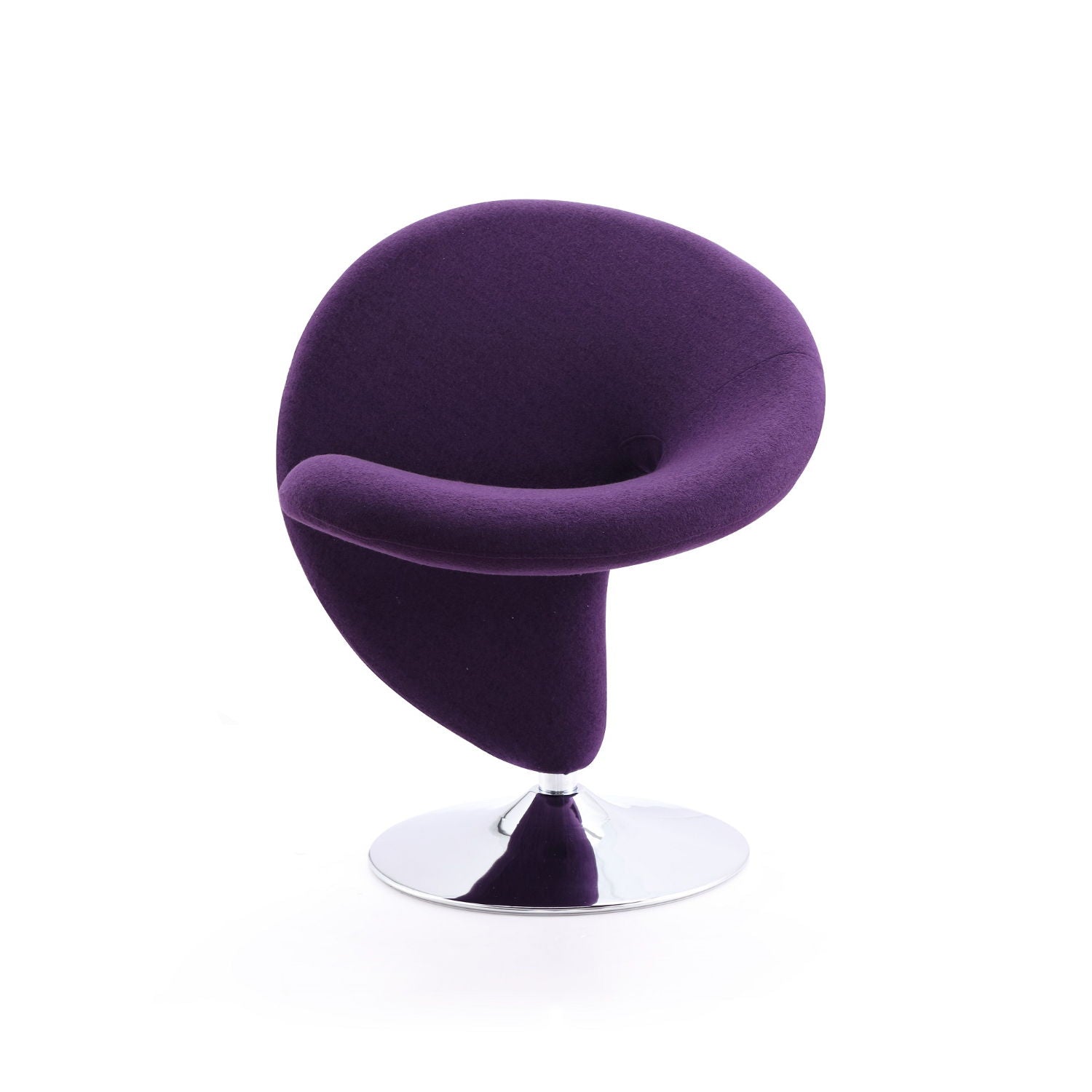 Swivel Lounge Chair with Wool Blend Upholstery - Multiple Colors