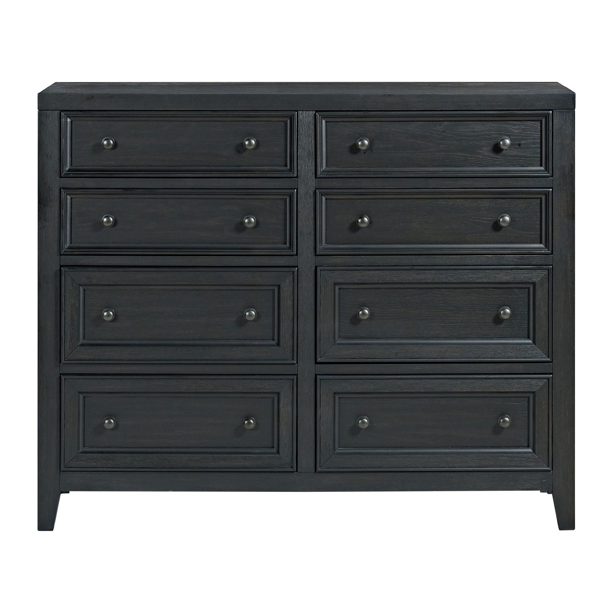 8 Drawer Dresser with Framed Fronts and Smooth Metal Glides - Black or White