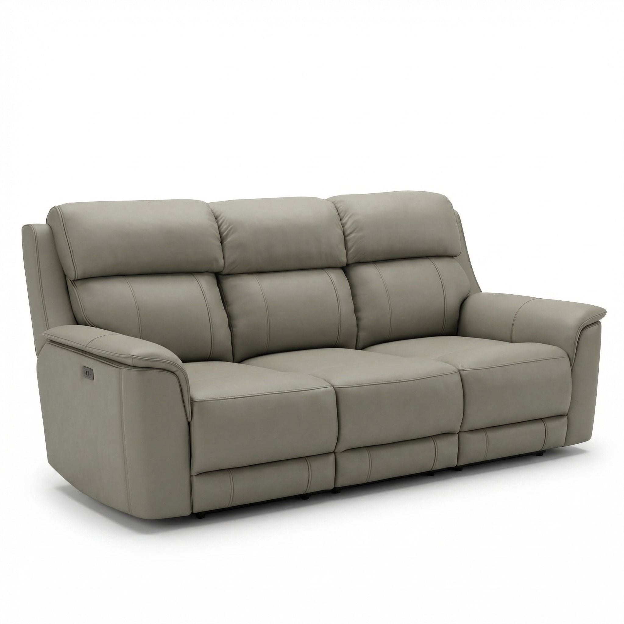Dual Power Reclining Sofa with Adjustable Headrest - Blue, Dark Brown, Dark Gray