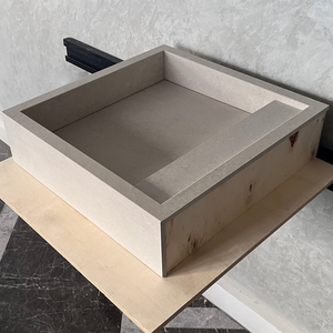 Handmade Infinity Chianca Di Ostuni Porcelain Sink: Marble Look, Custom Bathroom Vanity (ES-048)
