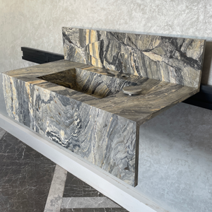 Handmade Vegas Blue Marble Sink: Custom Vanity Top (NS-073)