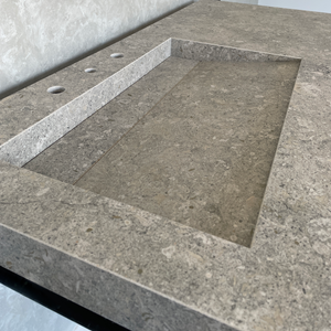 Handcrafted Custom Dekton Grigio Porcelain Bathroom Sink: Custom Vanity Top or Wall Mount (ES-043)