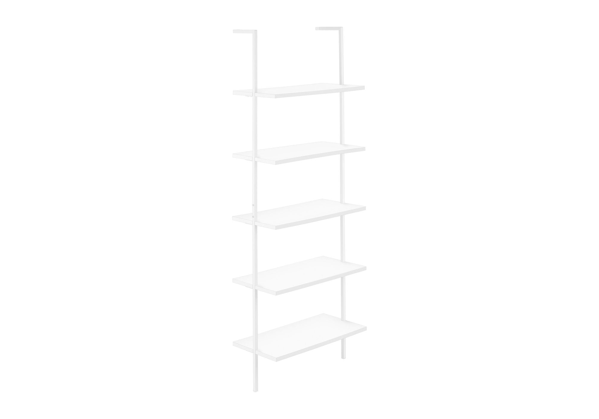 5-Tier Ladder Etagere Bookcase with Marble-Look Shelves - Black or White
