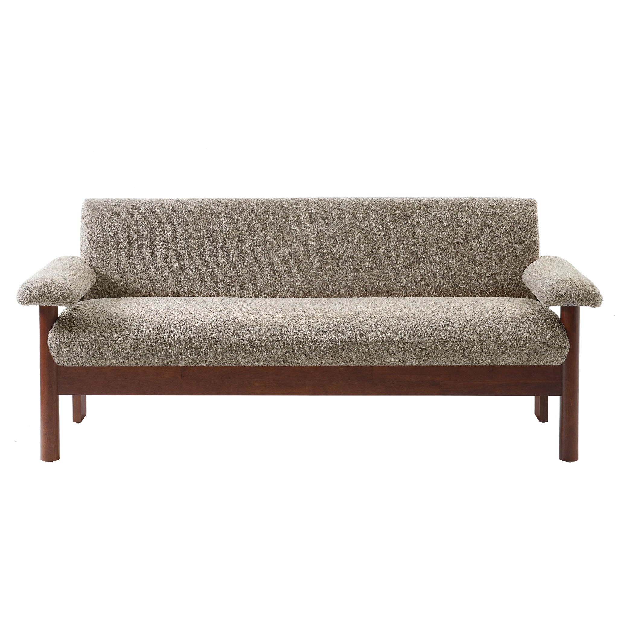 Fabric Loveseat Sofa with Armrest Pillows - Beige, Green, or Dark Brown