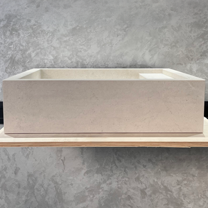 Handmade Infinity Chianca Di Ostuni Porcelain Sink: Marble Look, Custom Bathroom Vanity (ES-048)