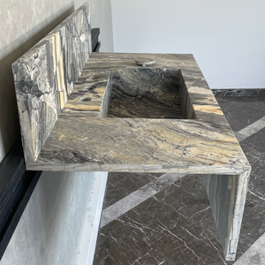 Handmade Vegas Blue Marble Sink: Custom Vanity Top (NS-073)