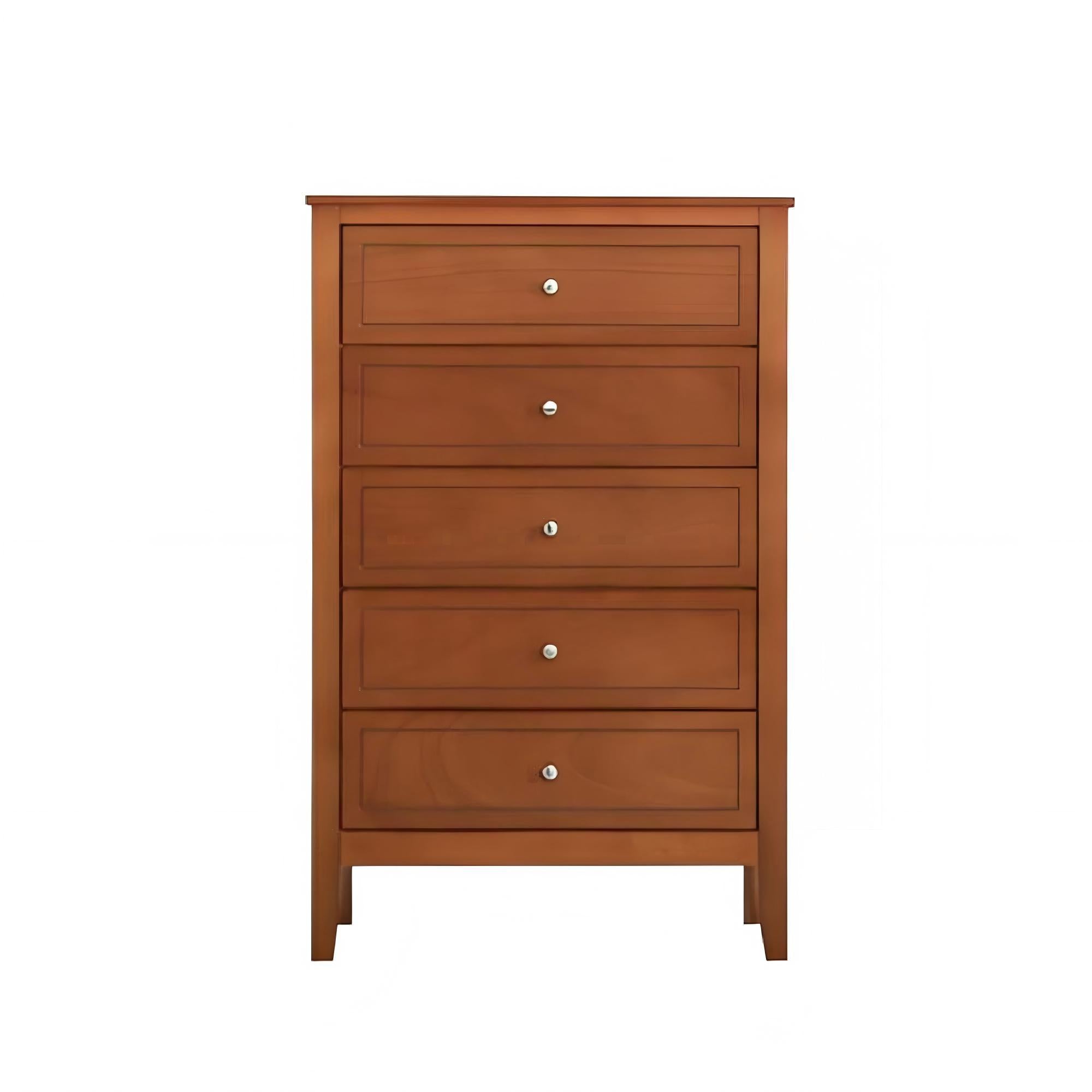 5 Drawer Storage Chest with Metal Hardware - Multiple Colors