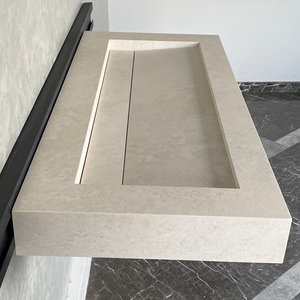 Handmade Infinity Chianca Di Ostuni Porcelain Sink: Marble Look, Custom Bathroom Vanity (ES-049)