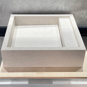 Handmade Infinity Chianca Di Ostuni Porcelain Sink: Marble Look, Custom Bathroom Vanity (ES-048)