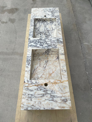 Handmade Calacatta Viola Marble Sink: Custom Vanity Top (NS-145)