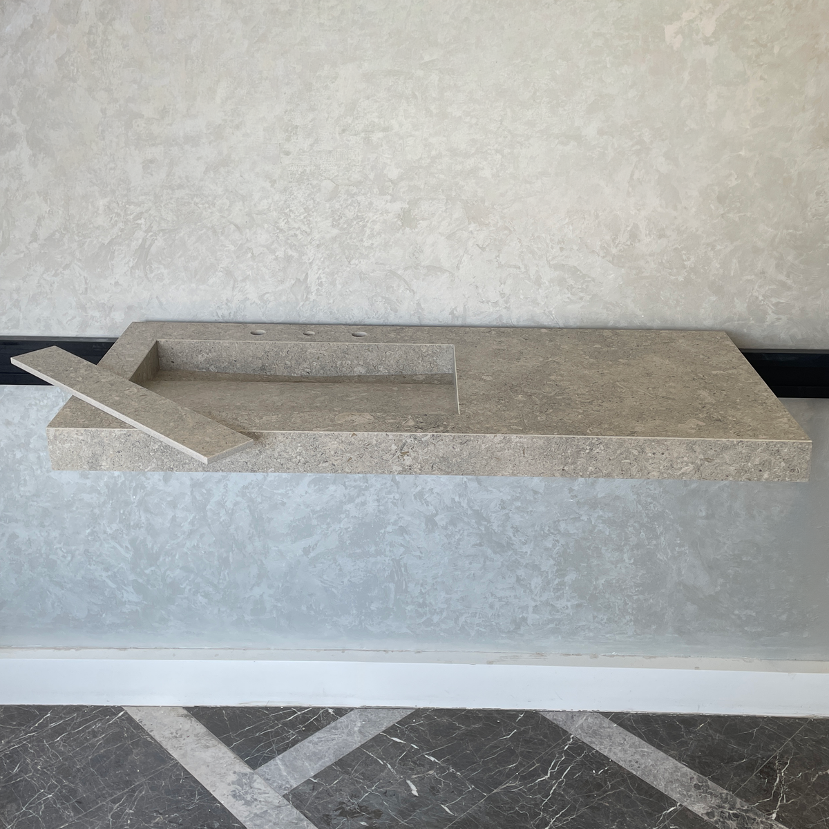 Handcrafted Custom Dekton Grigio Porcelain Bathroom Sink: Custom Vanity Top or Wall Mount (ES-043)