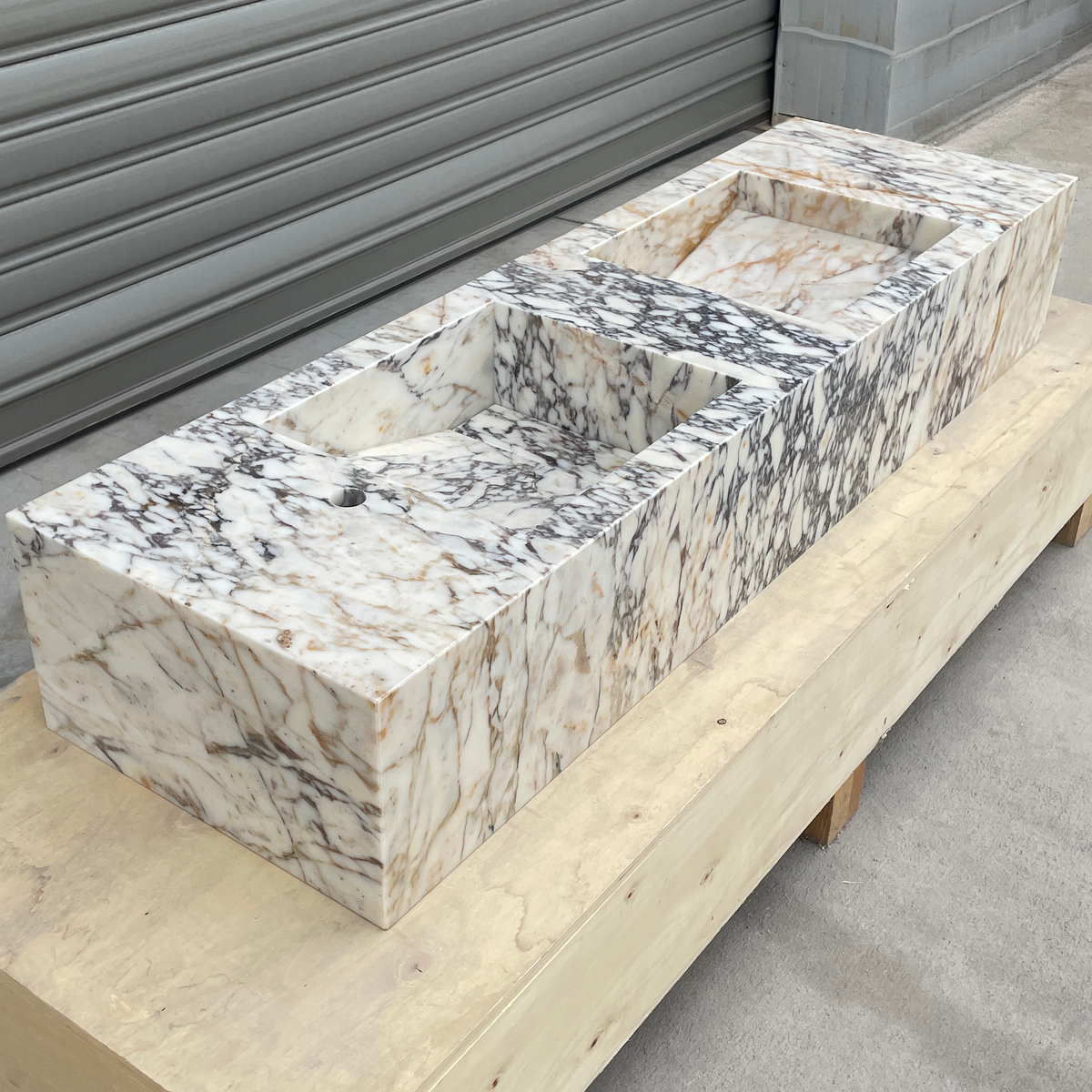 Handmade Calacatta Viola Marble Sink: Custom Vanity Top (NS-145)