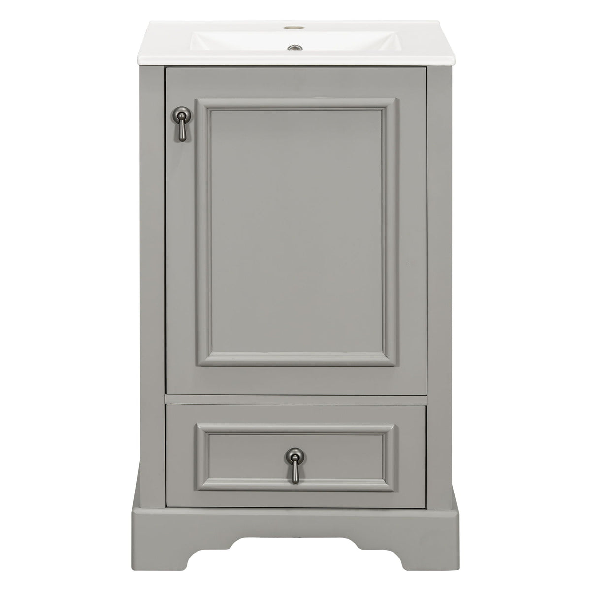 Bathroom Vanity with Sink and Adjustable U-Shaped Shelf - Multiple Colors