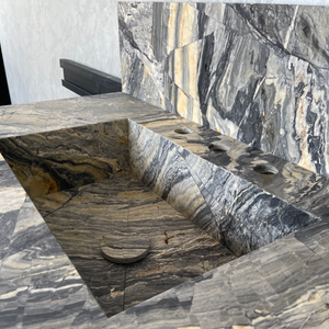 Handmade Vegas Blue Marble Sink: Custom Vanity Top (NS-073)