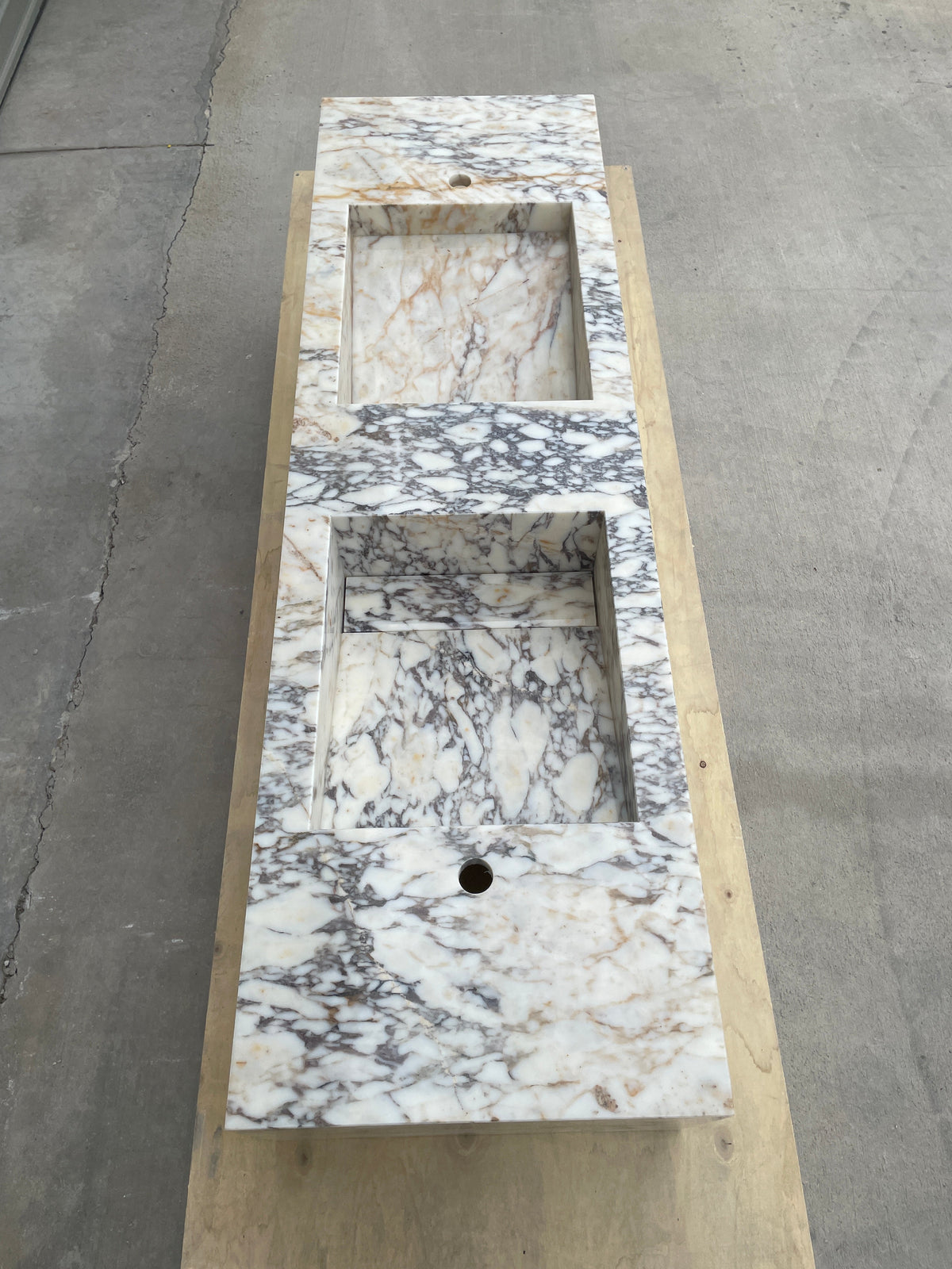 Handmade Calacatta Viola Marble Sink: Custom Vanity Top (NS-145)